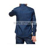 New Design Casual Indigo Denim Shirt for Men thumbnail-3