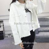 2017 Spring Autumn White Denim Jacket Women Basic Coats Printed Long Sleeve Casual Loose Woman Jeans Jackets Plus Size O Nzwt-89 thumbnail-3