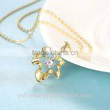 Leaves Pendant Zircon Necklace Fashion Ideas thumbnail-4