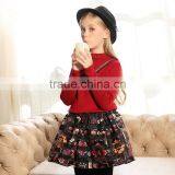 S32503W Hight Quality 100% Cotton Baby Girls Sweater Design Embroidery V-neck Kids Sweaters thumbnail-1