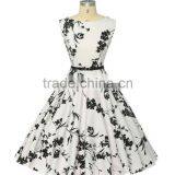 Summer Floral Print Retro Vintage 50s Polka Dot Casual Party Rockabilly Dress thumbnail-3
