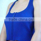 Ladies Fit Cotton Solid Color Fashion Tops thumbnail-1