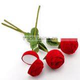 Wholesale Custom Red Rose Flower Velvet Rings Jewelry Display Box thumbnail-2