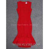 New Fashion Dress Design Elegant Ladies Red Mermaid Evening Dress thumbnail-2
