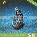 Punk Rock Hollow Out Jewelry Mens Ring Vintage Jewelry Finger Rings Luxury Black Resin Stones Retro Ring thumbnail-5