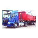 Blue 50 Ton Low Bed Trailer Two Single , 2 Axles Dumper Semi Trailer Truck thumbnail-1