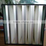 Industrial Filter Mini Pleated Media Mutiple H11 V-bank Hepa Filter
