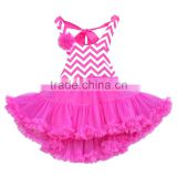 Conice children's dress red sleeveless lace trimmings tutu dress for wholesale