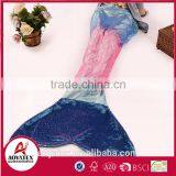 Super Soft Gradient Color Sequins Flannel Fleece Mermaid Tail Blanket thumbnail-1