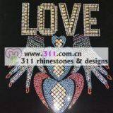 311 Letters Hot-fix Heat Transfer Rhinestone Motif Design 2