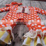 2016 Wholesale Kids Romper Cotton Lace Ruffle Romper Kids Lovely Dots Print Kids Winter Rompers thumbnail-4