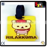 Yellow 3D Rilakkuma Baggage Tag Bags Name Label Kids Water Bottle Backpack Travel Accessories Cheap Valentines Day Gift