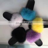 Soft Fur Slide Outdoor Casual Flat Slip On Fluffy Fur Slippers Sliders Sandals Mink Fox Raccoon thumbnail-5