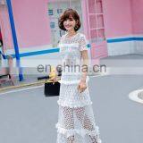 White Short Sleeve Lace Dress Thick Cheap Long Party Dress for Girls Wholesale Drposhipping thumbnail-6