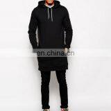 China Supplier Men's Clothing Custom Cotton/Polyester Fleece Extra Long Tail Hoodie Sweatshirt thumbnail-5