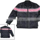 Leather Kids Jackets Pink Blac Style Children Coat
