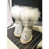Aidocrystal Ladies Faux Fur Handmade Rhinestone Warm Half Boot Winter Snow Boots With Crystals thumbnail-1