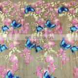 2017 Fashion 3D Colorful Butterfly Embroidry Lace Fabric Factory thumbnail-3