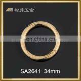 Song A Metal Excellent Snap Key Chain Shining Gold Spring Round Buckle 34mm thumbnail-1