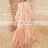 TWOTWINSTYLE Casual Print Summer Dress Women O Neck Lantern Long Sleeve High Waist Ruched Dresses thumbnail-4