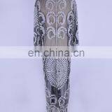 Новый сексуальный прозрачный вырезной вышитый длинный кимоно-кадиган 2019 года. Летние пляжные вещи для женщин: топы и блузки из chiffon-шитца thumbnail-6