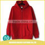 China factory wholesale fashionable fleec hoodie zip up with 65% cotton 35% polyster