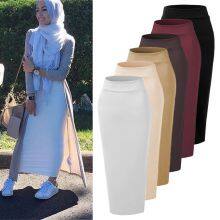 Byshanel Muslim Thick Skirt Bodycon Slim High Waist Stretch Long Maxi Women Pencil Skirt