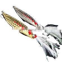 Byloo Metal Spinner Spoon Fishing Tackle Bass Lures Hard Baits Sequin Noise Paillette Feather Treble Hook Fish Tackle 3/5/7/10g thumbnail-2