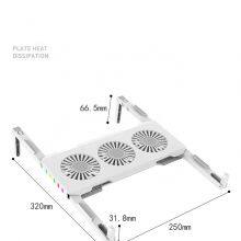 Desk 3 Cooling Fan Adjustable Foldable Laptop RGB Stand for Mac Air Pro for HP Computers Portable Computer Folding Bracket thumbnail-5