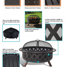 Portable Round High Quality Fire Pit With Smokeless Wood Burning Feature For Outdoor Patio Garden BBQ Grills Backyard Indoor Use thumbnail-3