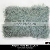 Long Wool Tibetan Mongolian Lamb Skin Fur Pillow Cover/ Pillow Case in High Quality thumbnail-1