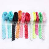 3/4 Frilly Elastic Baby Headbands - - Lace Baby Headbands thumbnail-5