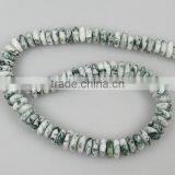 Gemstone Rondelle MOSS AGATE Rondelle Beads thumbnail-1