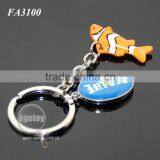 3D Mini Clownfish Shaped Customized Printing Logo Color Painting Metal Fish Keychain thumbnail-5