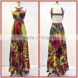 Sexy Open Back Print Halter Chaozhou Evening Dress 2016