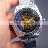 Antique Men's Watch Luury Famous Brand Jaragar Automatic Skeleton Wrist Watch Golden Male Stainless Steel Montre Homme thumbnail-4
