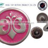 12.5mm Fashion Colored Butterfly Logo Metal Snap Button for Baby