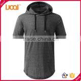 Mens Hip Hop Longline Pullover Short Sleeve Hoodie Shirt thumbnail-1