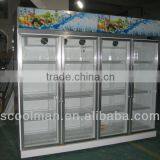 Vertical 4 Door Beverage Display Refrigerator