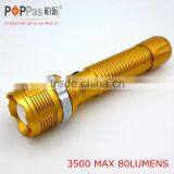 1W Powerful Led Zoom Adjustable Flashlight Powered by 2D Batteries thumbnail-1