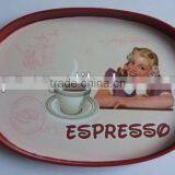 Custom Plastic Oval Coffee Serving Tray