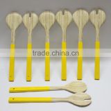 Yellow Spun Bamboo Spoon / Coiled Bamboo Spoon for using food