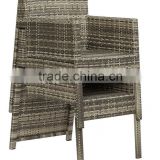 Patio dining modern amrest synthetic wicker chair