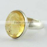 Huge !! Bezel Setting Citrine 925 Sterling Silver Ring, Silver Jewelry Exporter, Fine Silver Jewelry thumbnail-3
