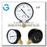 High quality 2.5 inch black steel brass internal pressure gauge vaccum gauge
