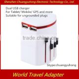 High quality world travel adapter / mini world travel adapter / world travel adapter with dual usb