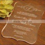 Clear Acrylic Invitations With Engrave Letters