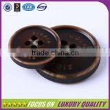 Brown 4 Holes Sewed Custom Logo Engraved Resin Fashion Button thumbnail-1