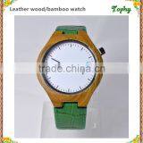 Trade Assurance Bamboo Wooden Watches 2016 New Products Men's With Genuine Leather Band Luxury thumbnail-1