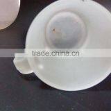 330 ml White Frosted Glass Coffee Cup With Handle thumbnail-1